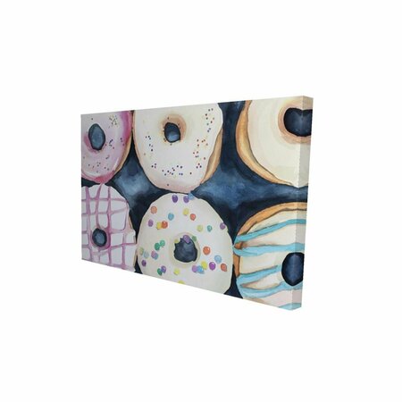 FONDO 12 x 18 in. Watercolor Delicious Looking Doughtnuts-Print on Canvas FO2784811